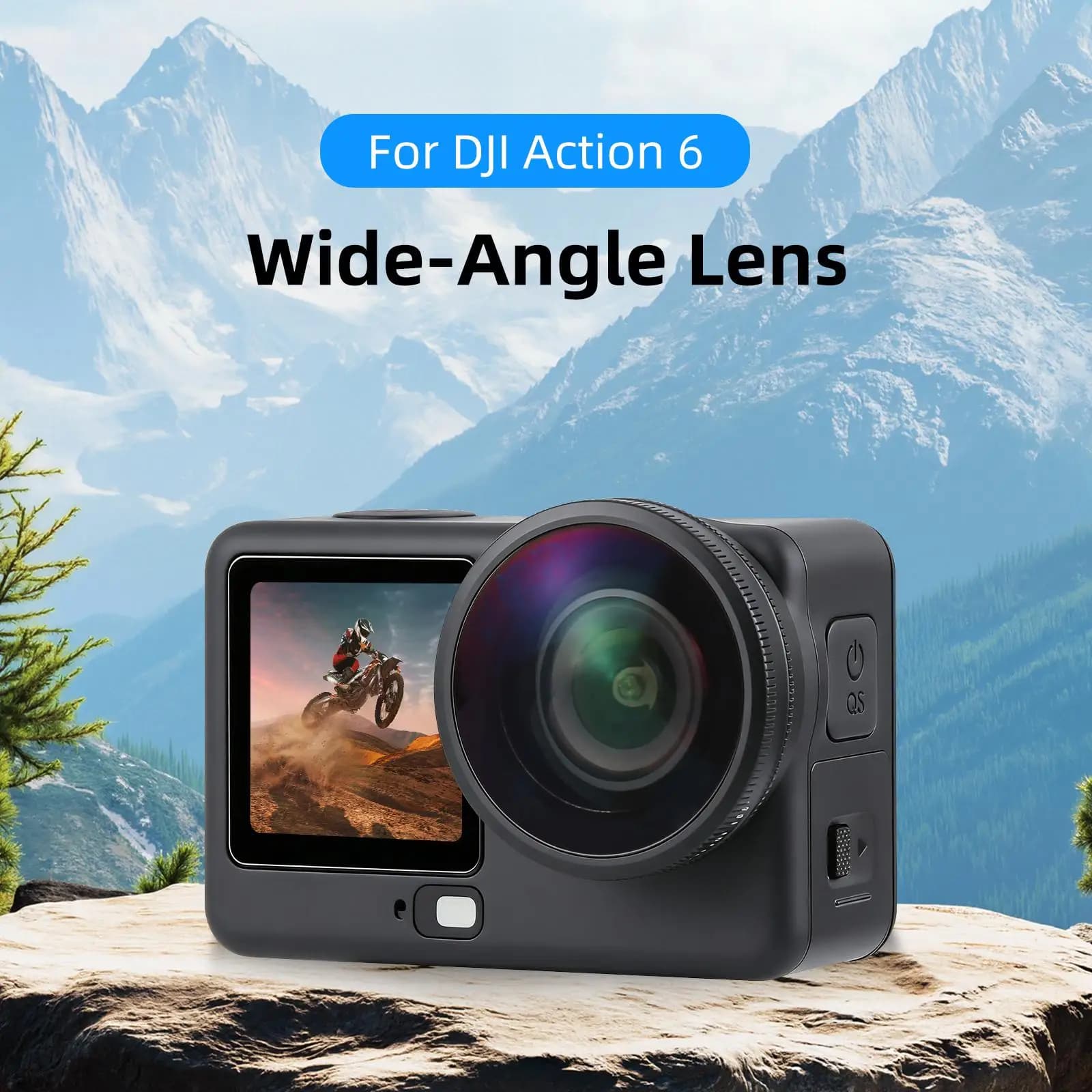 Obiettivo grandangolare PULUZ FOV Boost da 185 gradi per DJI Osmo Action 6