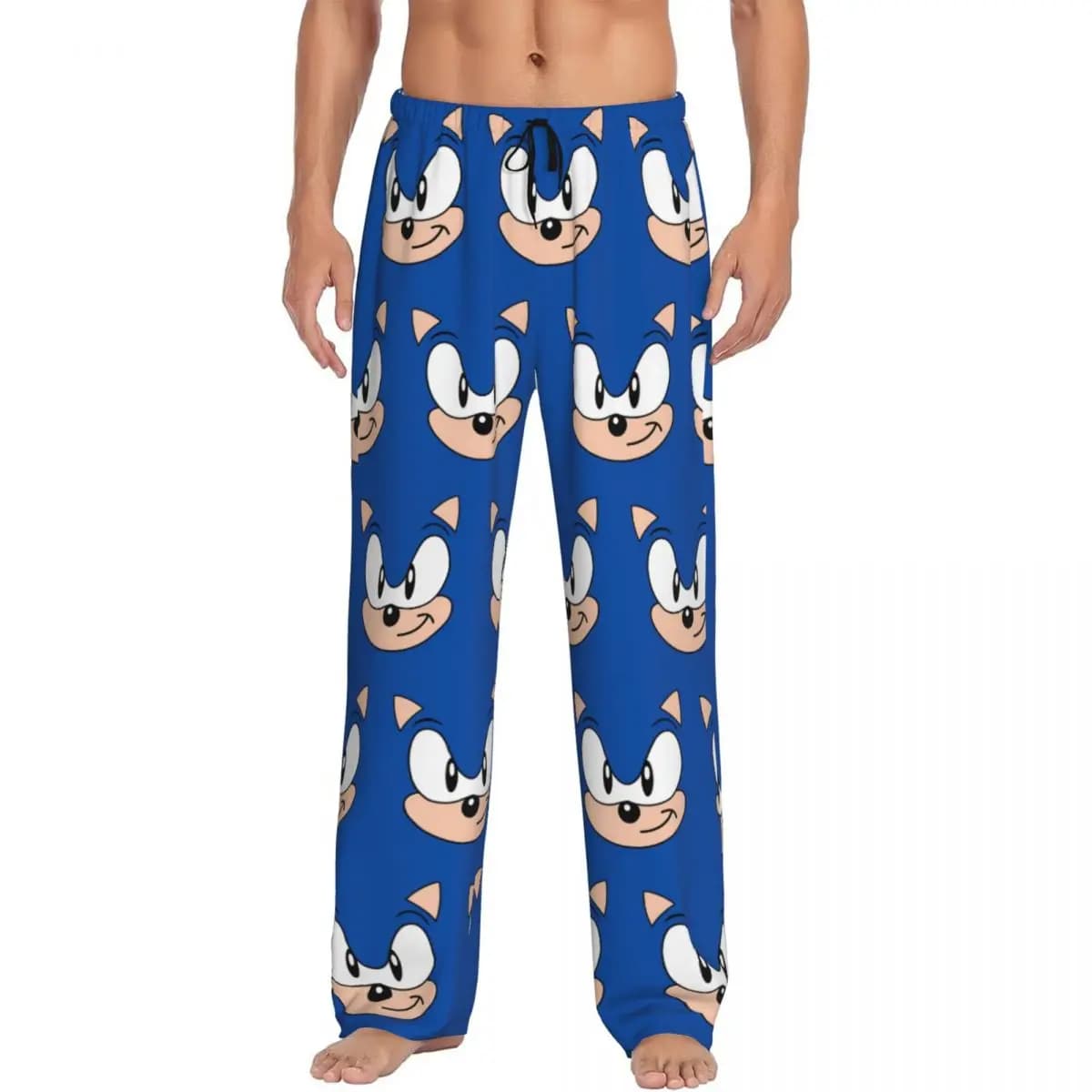 Pantaloni da pigiama sonicati con stampa personalizzata Pantaloni da notte da uomo per il gioco riccio con tasche