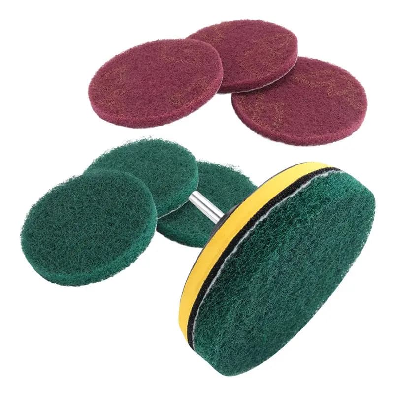 AS94-Kit di Pulizia con Spazzole Elettriche per Trapano, Tamponi Abrasivi per Piastrelle, Strumento per Pulizie Domestiche Resistenti (Trapano NON Incluso)