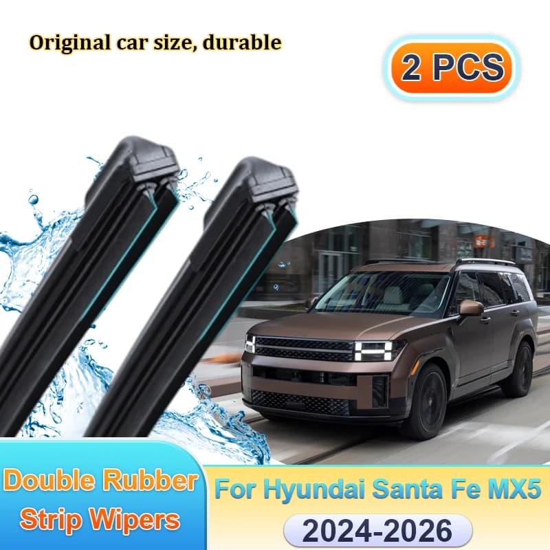 Spazzole tergicristallo anteriori a doppia gomma per Hyundai Santa Fe MX5 2024-2026, accessori auto per la pulizia dei finestrini