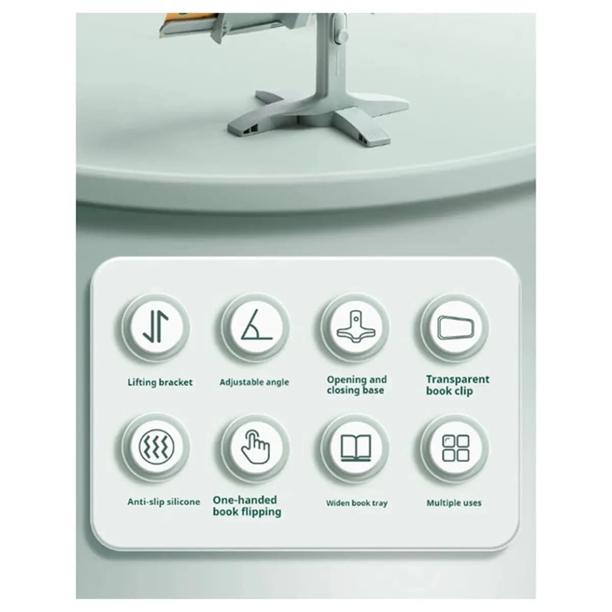 BAAQ Reading Bookshelf Adjustable Rotatable Lifting Landing Reading Book Support Multifunctional Tablet Books Holder A
