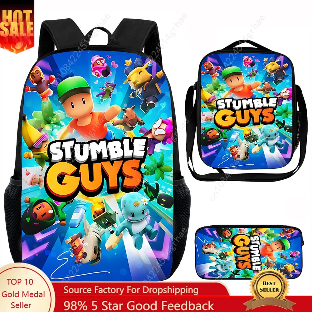 Game S-Stumble G-Guys School backpack for kids with lunch bags, pencil bags, school bags for boys and girls, best gift
