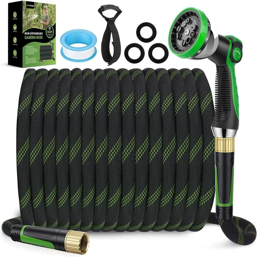 Tubo da Giardino Leggero e Flessibile da 30 Metri con Ugello a 10 Getti, Design Anti-Piega, Durevole e Anti-Perdita per O