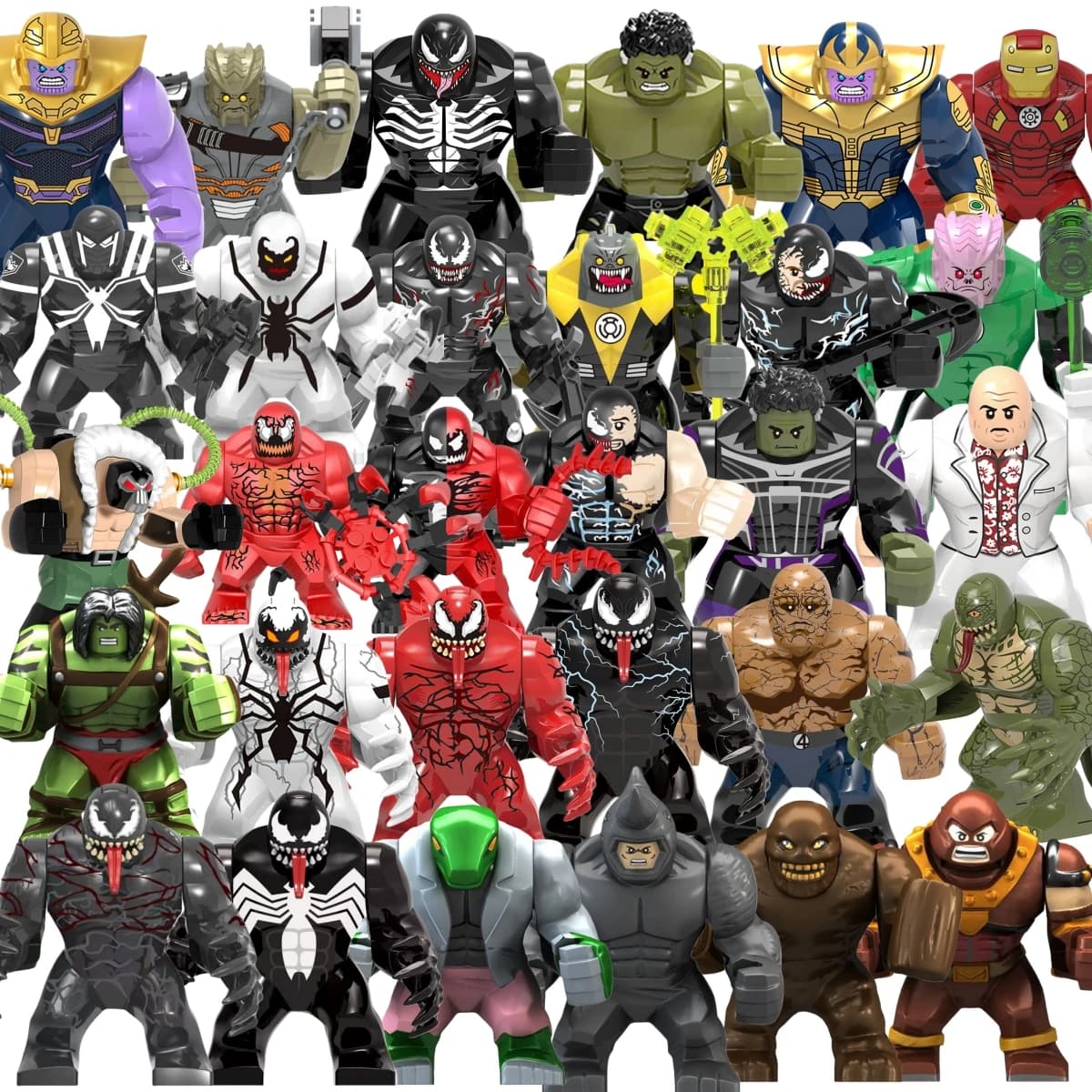 Box Blind Mini Building Blocks X654 Big Figure Goblin Spiderman Iron Man Venom Captain Hawk Deadpool Wardrobe Christmas Gifts Toys