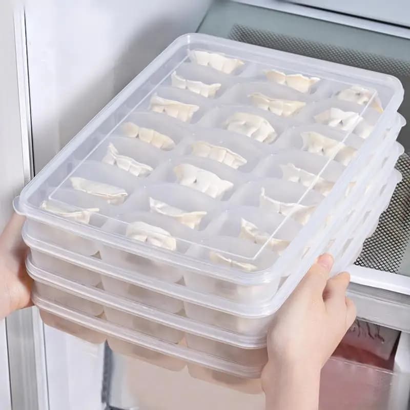 15/21 Grid Kitchen Storage Box Fridge Transparent Organizer Reusable Containers For Food Tray for Gnocchi Wonton