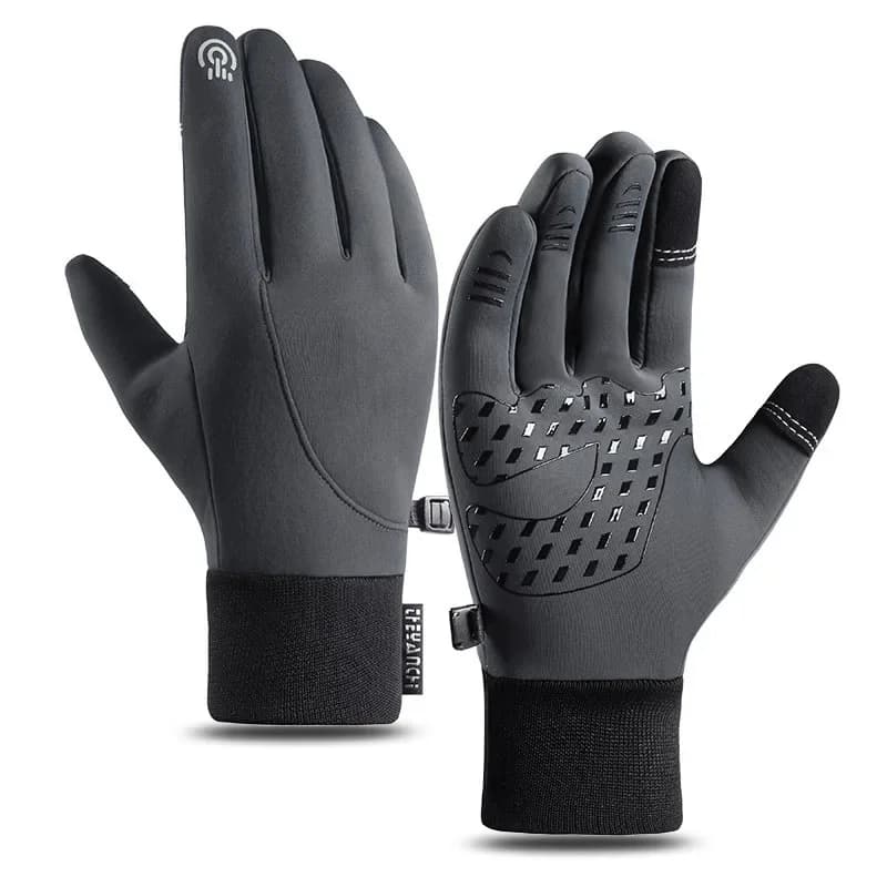 Black Men's Warm Winter Gloves with Anti-slip Touch Screen for Cycling, Gym, Fitness, Running, Moto and Open Sports