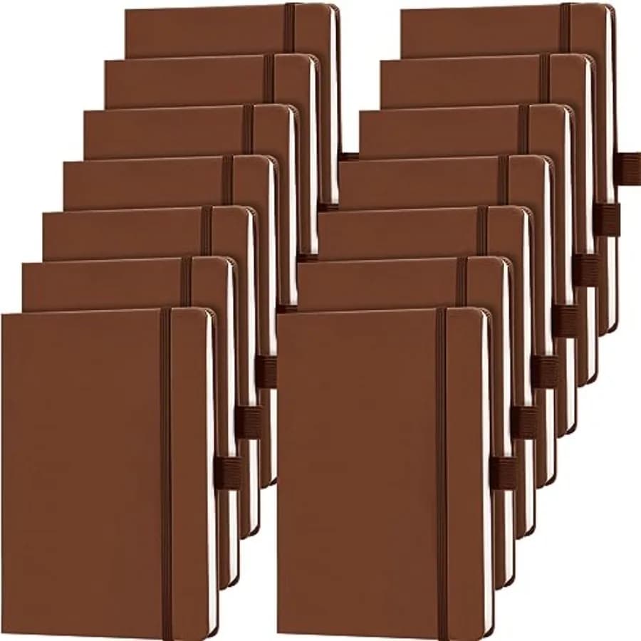 14 Pack Hardcover Journal Notebooks Bulk Journaling Notebook Wide Ruled PU Leather Ruled Lined Journals with Pen Holder for Sch