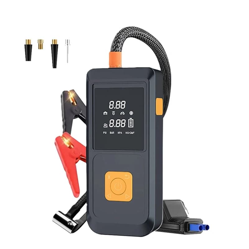 Avviatore di emergenza portatile con pompa ad aria batteria per Automobile Booster Power Pack con gonfiatore per pneumatici multifunzione a luce LED