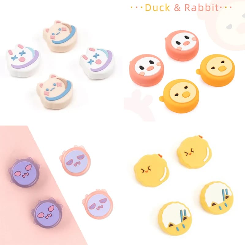 Cute Cartoon Switch Thumb Grip Caps JoyCon Joystick Cover Shell NS Lite Game Thumbstick Case For Nintendo Switch Accessories