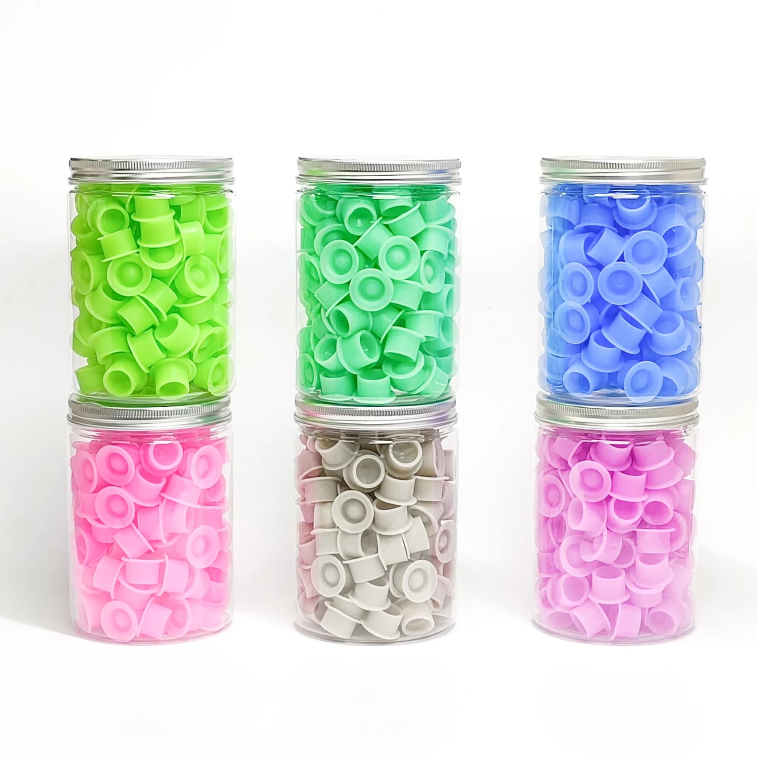 100 disposable box silicone tattoo ink glasses with base pigment holder, container cap, tattoo accessory, permanent makeup