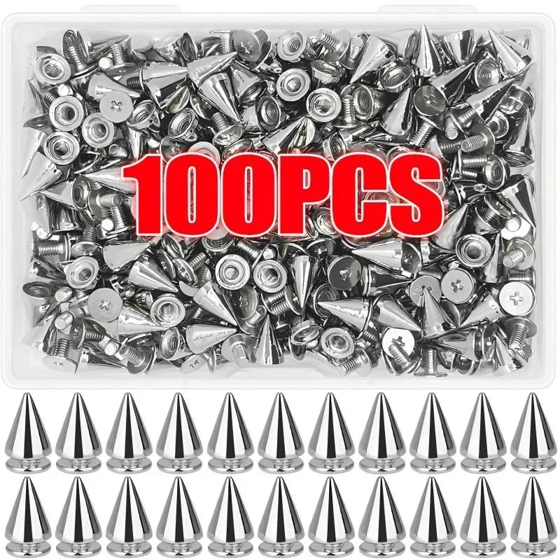 10-100 pz rivetto Punk argento cono Spikes Screwback Studs Craft Cool rivetti vestiti borsa scarpa cintura in pelle forniture artigianali fai da te
