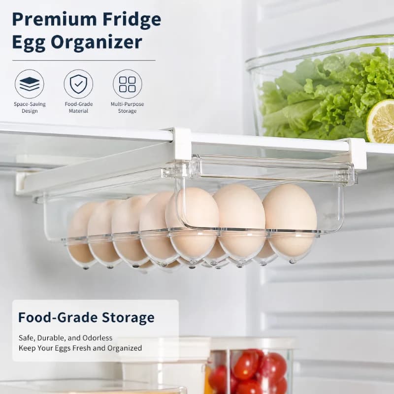 Refrigerator Drawer Style Food Storage Box, Fruit Packaging Machine, Shelf Support, Sliding Plastic Cooking Container