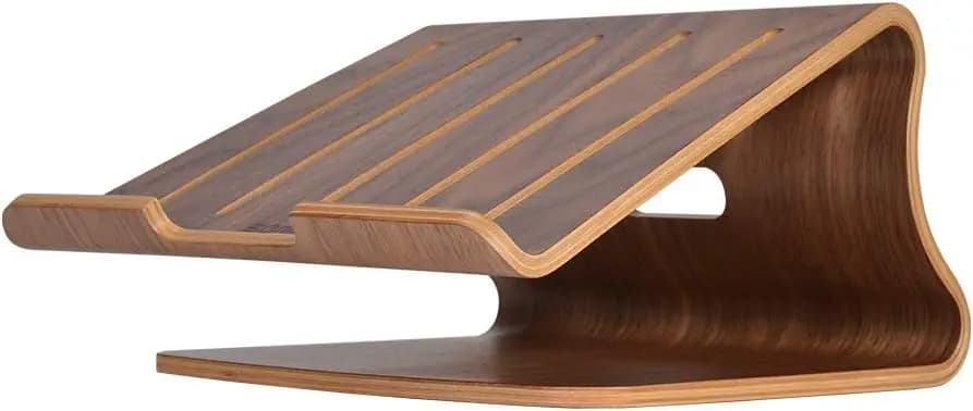 Supporto per Laptop in Legno per Scrivania, Raffreddatore per Computer Adatto alla Maggior Parte dei Portatili, Ripiano Dissipatore di Calore in Noce