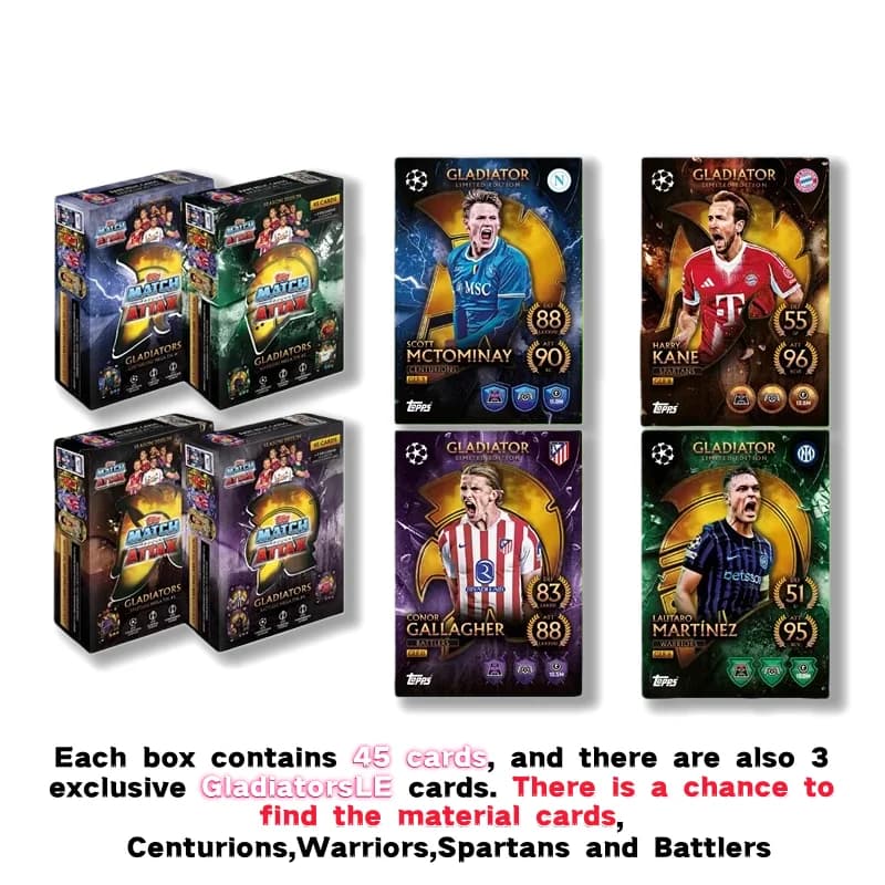 Nuova Stagione 2026 Topps UCC Match Attax 2025-26 Serie Top Champions League Match Ttag Scatola Grande in Metallo Carte da Calcio Giocattolo Regalo per Fan