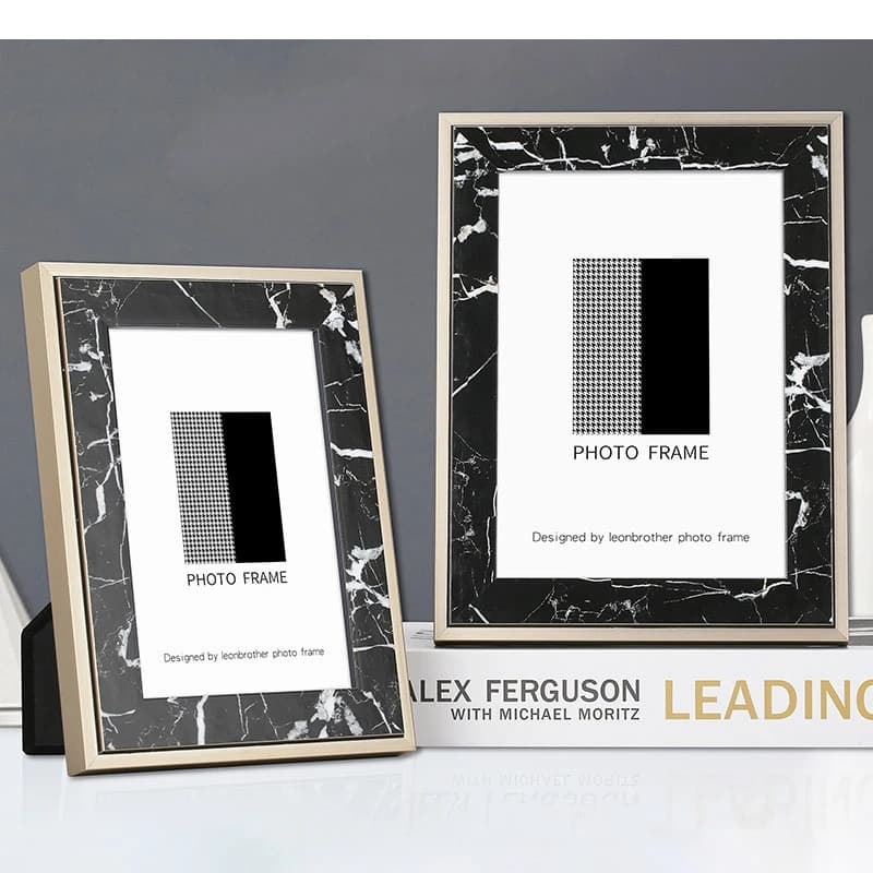 Imitation Marble Decorative Picture Frames Room Aesthetics Photo Frame Figures Portrait Framed Art Desk Decoration Ornaments