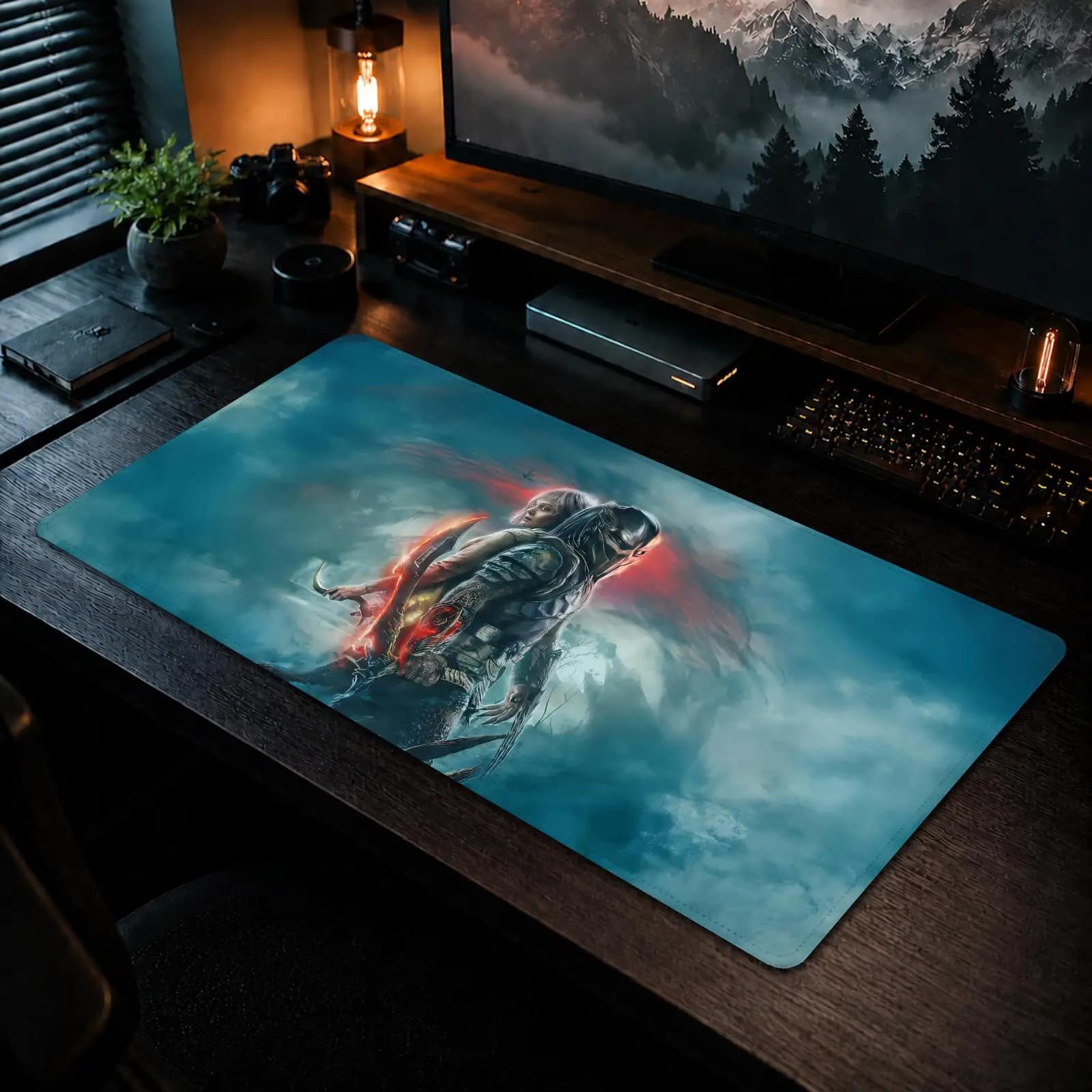 Predator Badlands Mouse Pad Gaming Office Tappetino da scrivania antiscivolo Diy Mousepad Grande tappetino per tastiera da gioco con bordi overlock