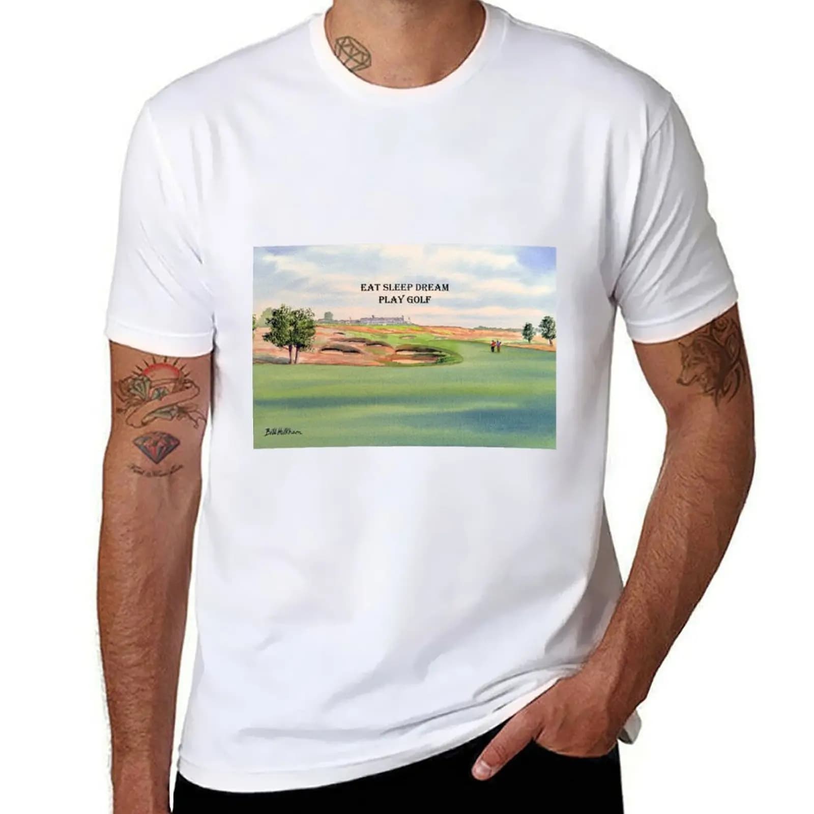 Shinnecock Hills Campo da golf con Eat Sleep Dream Play T-shirt da golf magliette da uomo magliette stampate in cotone per uomo T-shirt