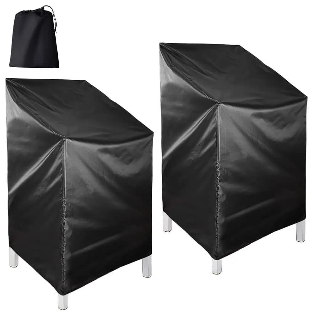 Set di 2 Coperture Impermeabili per Sedie da Esterno, Copertura per Sedie da Patio 210D, Resistente all'Acqua e ai Raggi UV, Adatta a Tutte le Condizioni Atmosferiche