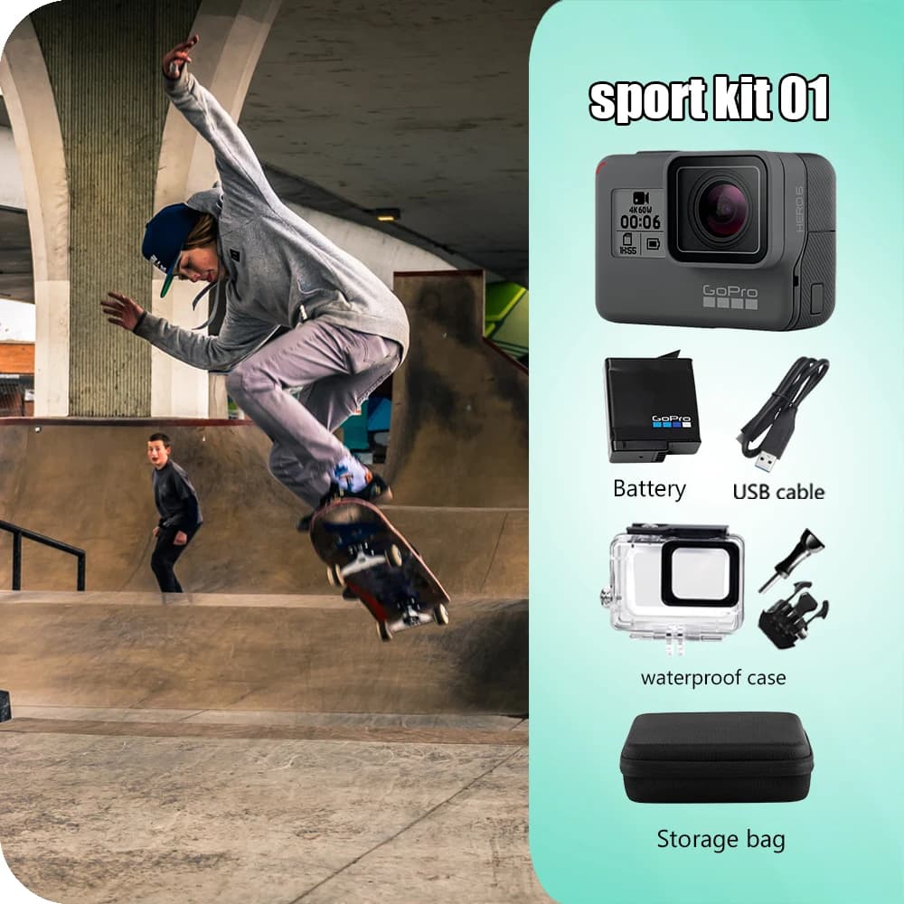 GOPRO Hero 6 Videocamera Sportiva 4K Ultra HD Wi-Fi, Edizione Action Camera con Kit per Nuoto