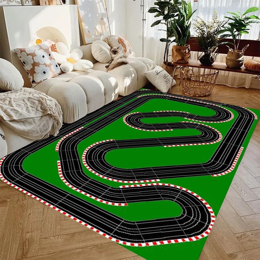 Interactive City Highway Play Mat for Kids Toy Cars Non Slip Floor Rug Educational Playroom Carpet for Boys Girls Bedroom Gifts