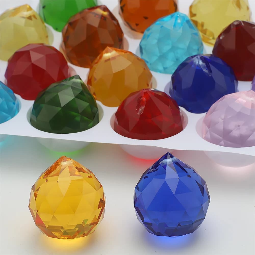 1 pz. Sfera di cristallo sfaccettata da 20mm/30mm per lampadario, prisma colorato, acchiappasole, sfera Feng Shui, parti di lampada in vetro, decorazione per matrimoni e casa