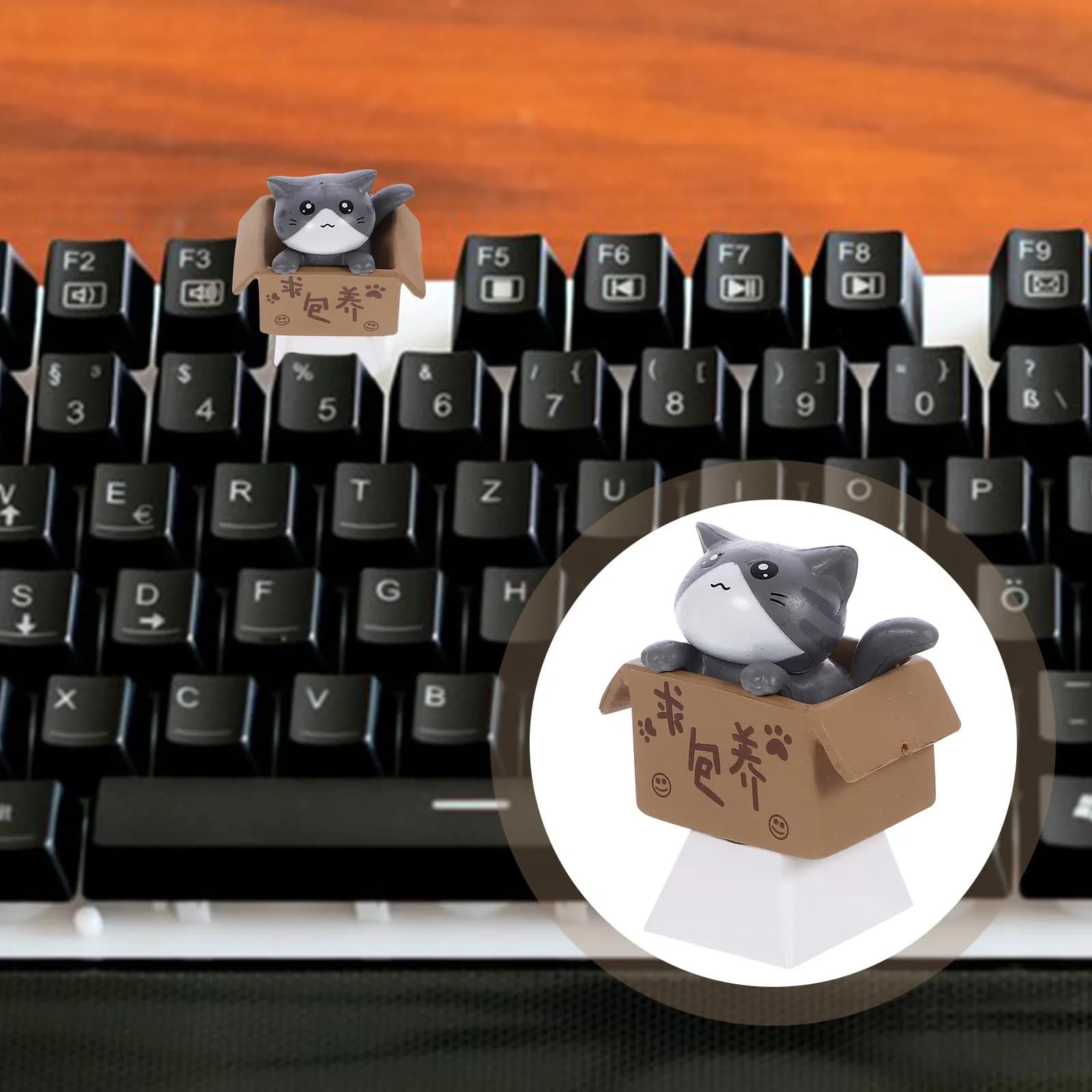 Mechanical Keyboard Covers with Cat Motif R4 profile, premium Pbt material, scratch resistant, decorative spare parts cover for DIY