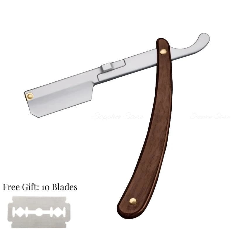 1pc folding shaver knife in stainless steel man convenience manual haircut shaving handle straight tools for hair dressing