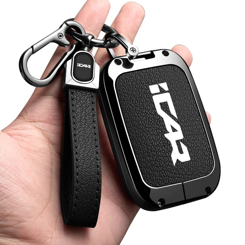 Custodia in metallo per chiave auto Chery Icar V23 2025 2026, accessorio portachiavi con guscio protettivo e anello per telecomando