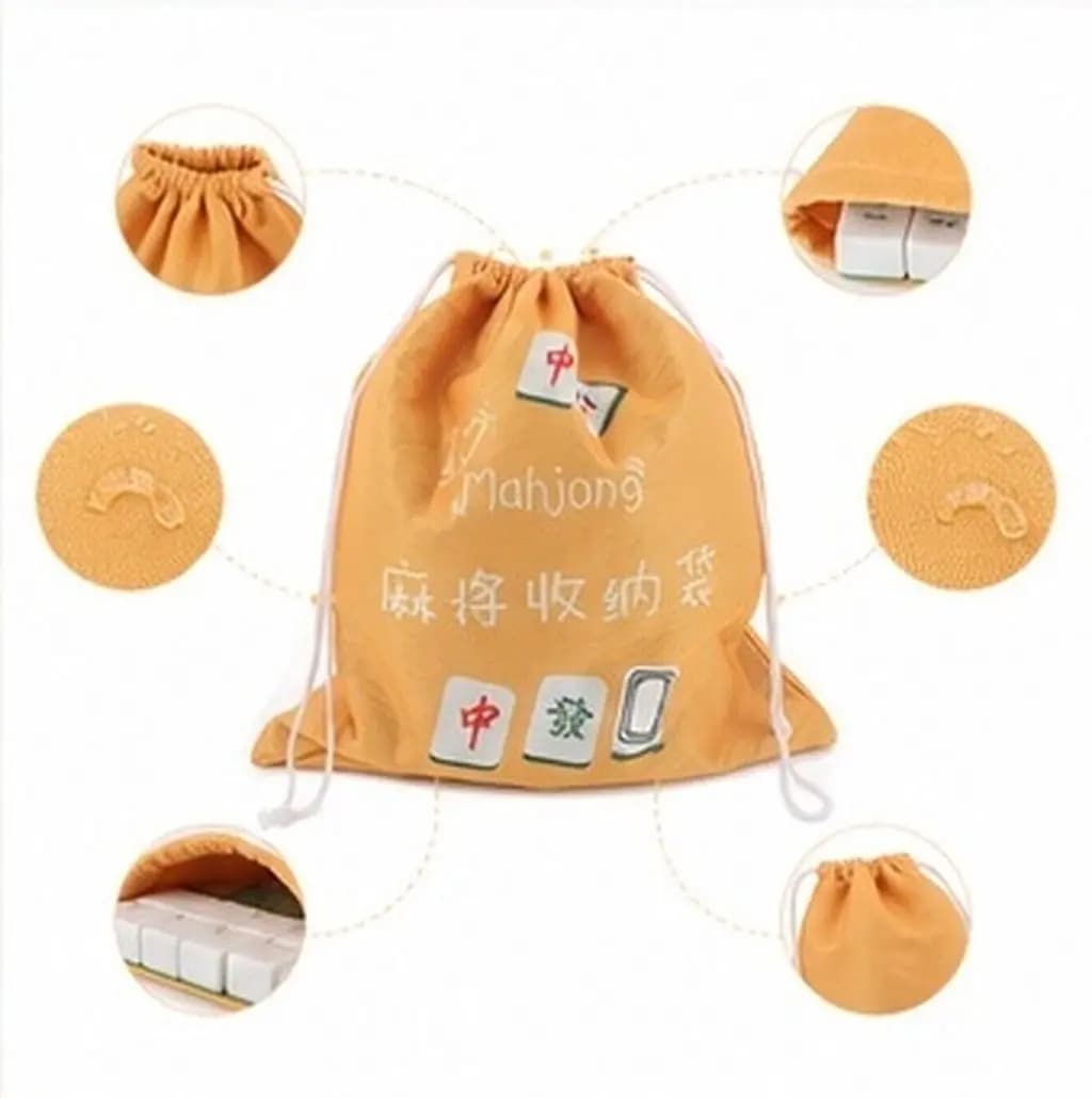 Fabric Mahjong Holder Drawstring Holders Empty Mahjongg Bag Tiles Pouch Pouches