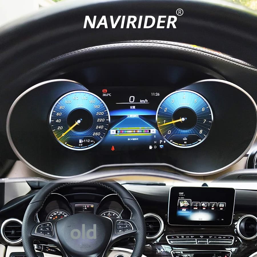 12.3 inch for Mercedes Benz Class V W447 2016 - 2019 LCD Framework Digital Instruments Speedometer Update Smart Dashboard