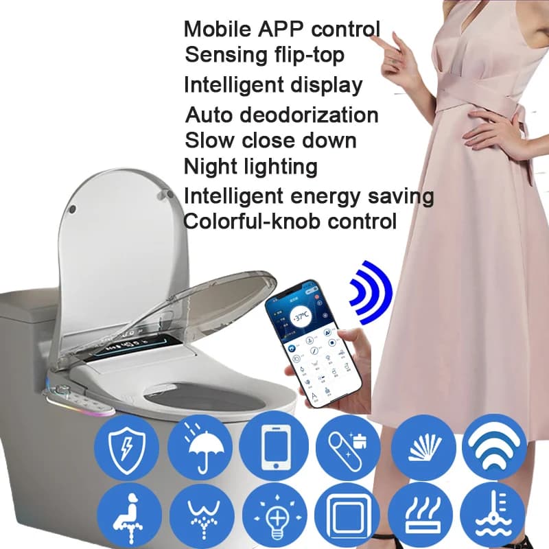 WC Giapponese Intelligente con Apertura Automatica, Bidet Digitale, Sedile WC con Apertura Automatica