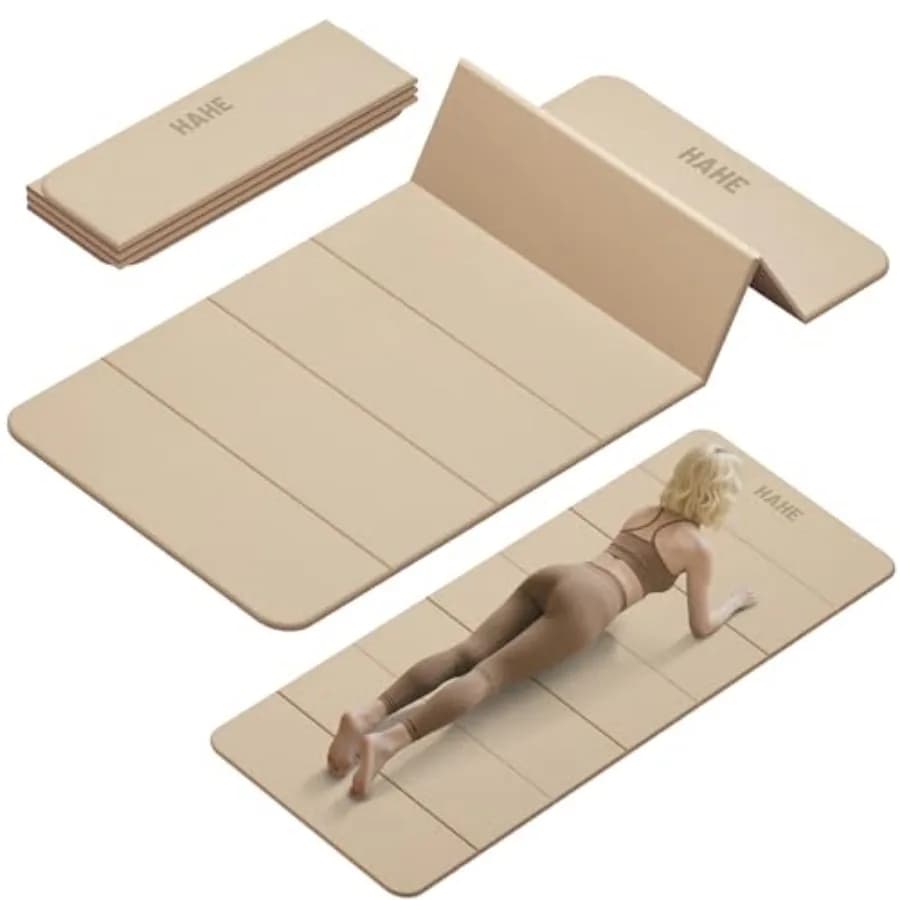 Tappetino Yoga Pieghevole, 188 cm x 81 cm x 3 cm di Spessore, Tappetino per Esercizi Pieghevole, Tappetini Pilates Larghi Antiscivolo per Allenamento a Casa/Viaggio, Yoga Portatile
