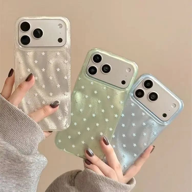 Korean Ins Green Background pentagram Shining Phone Case For iPhone Ultra 18 17 A 16 15 14 13 12 11 Pro 16Plus Mini Y2K Cover