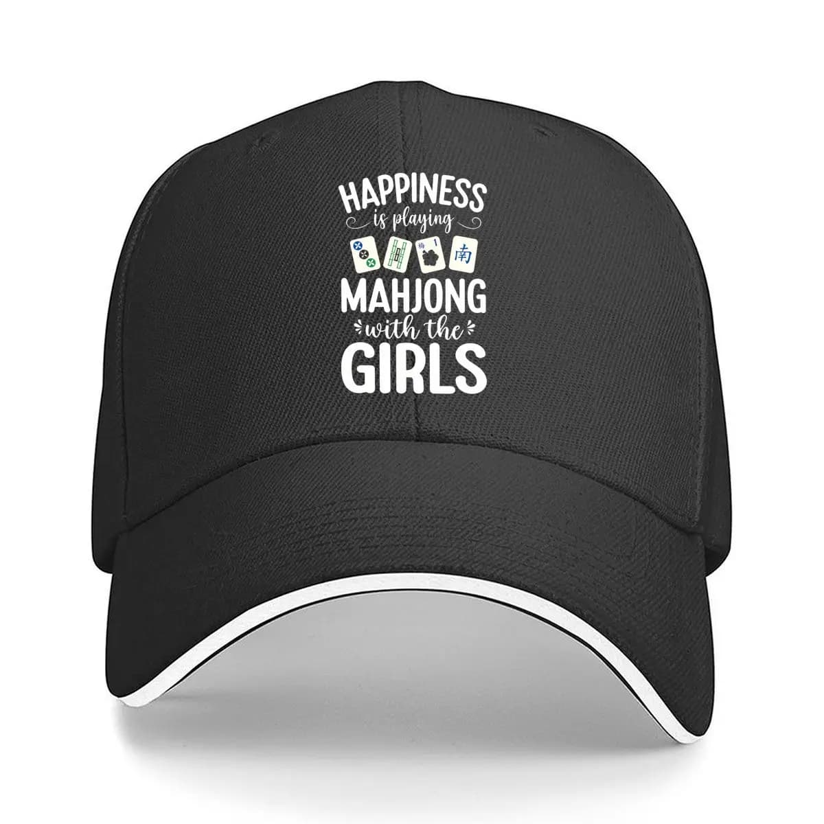 Mahjong Tiles Graphic Number 1 Asian Game Design Sandwich Baseball Cap Men Women Sun Cap Outdoor Workouts Hat