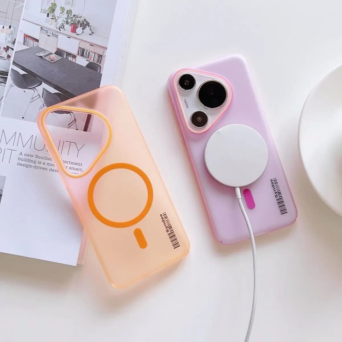 Frosted Translucent Magnetic Protective Case For HUAWEI Pura 90s Pro Max Pura 80 70 for MagSafe Wireless Charger Protect Cover