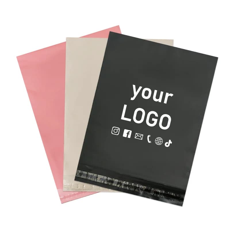 Sacchetti per corriere in plastica addensata da 50 pezzi Buste per spedizione regalo piccole Sacchetti per imballaggio per indumenti impermeabili Logo stampato personalizzato