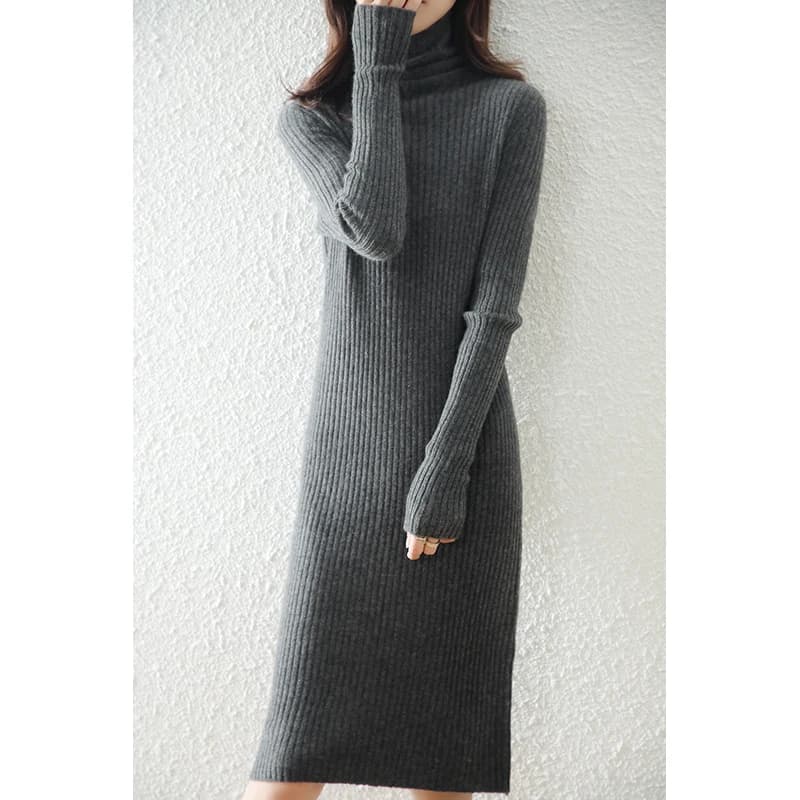 Yoyoselect 100% lana merino dolcevita da donna abito sottile maglieria autunno inverno morbido caldo abito in cashmere abito sottile ed elegante top
