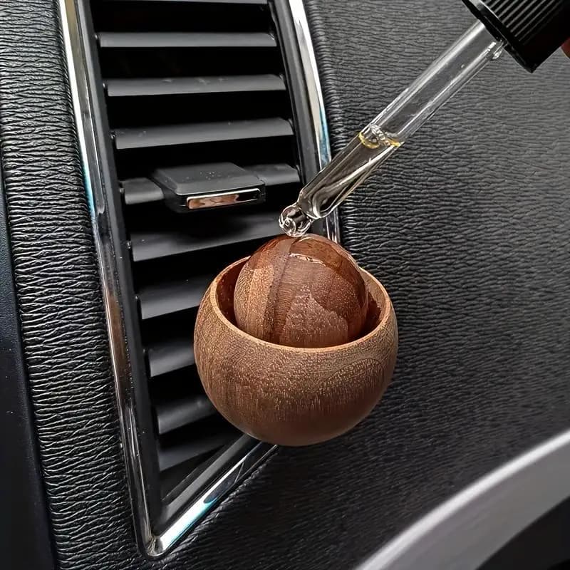 Diffusori di Oli Essenziali in Legno per Auto - Design Sferico, Diffusore per Camera da Letto, Casa e Auto, Dispersione di Fragranze Naturali