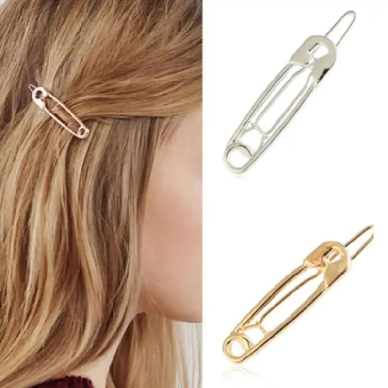 ▪2Pcs Punk Personalized Punk Minimalist Girl Hairpin Hair Accessories Snap-on Side Clips Bangs Clips▪