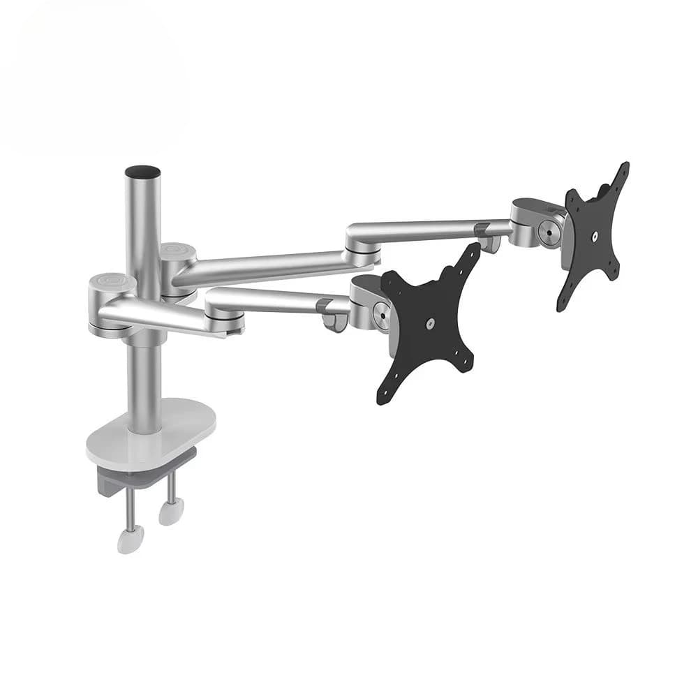 Dual Monitor Arm Ga*s Spring Desk Mount, Full Motion Metal Double Monitor Bracket Stand Holder for 2 Screens