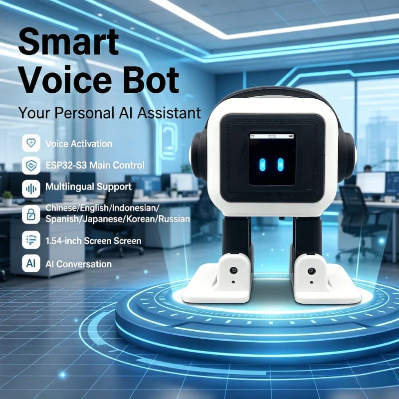 Nuovo Robot da Tavolo AI Interattivo Intelligente Parlante e Danzante per Bambini con Attivazione Vocale e Schermo TFT da 1,54 Pollici