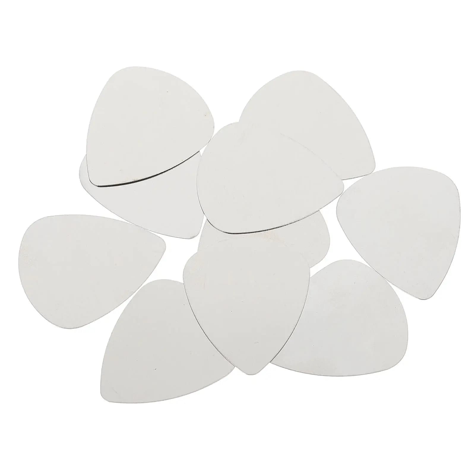 Plettri per chitarra in acciaio inossidabile da 10 pezzi, lavorazione squisita, plettri in metallo portatili e leggeri per basso acustico elettrico