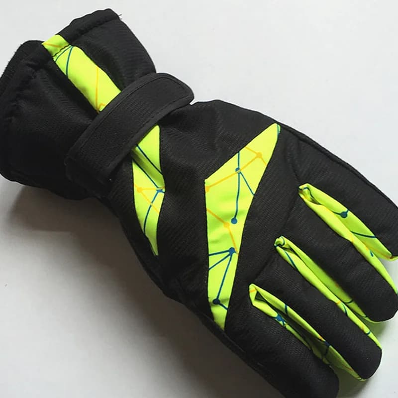 New Winter Outdoor Sports Cycling Gloves with Reflective Pattern, Men's Thickened Cold-Proof Adult Ski Gloves