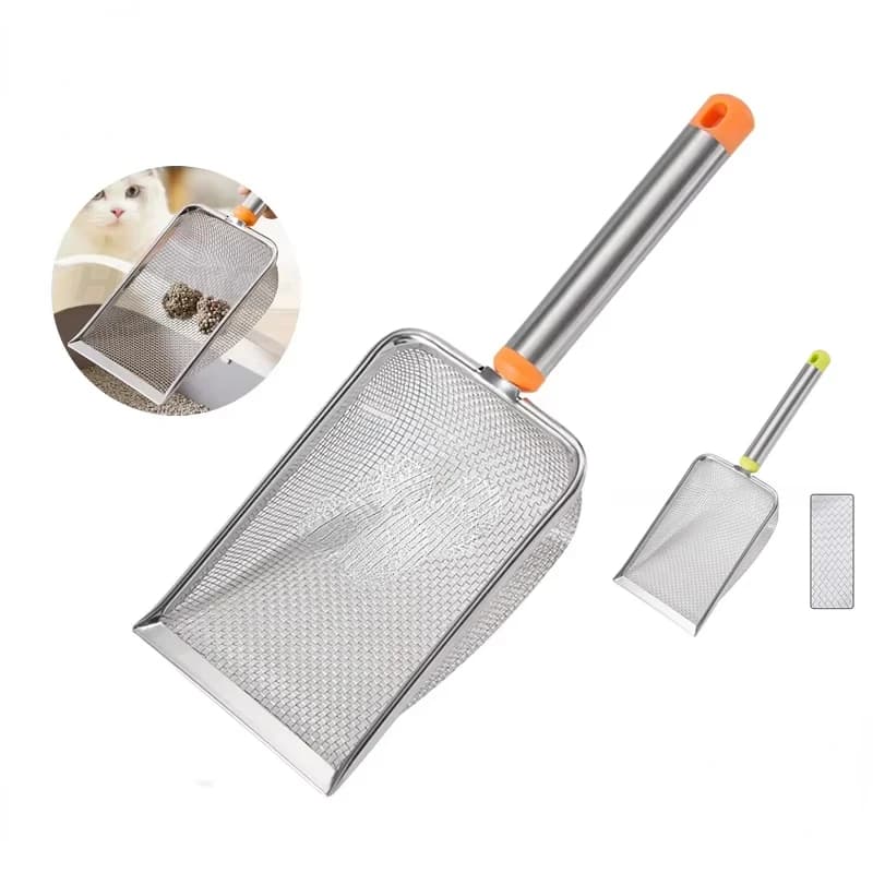 1 pz In Acciaio Inox Maglia Fine Gatto Lettiera Paletta Facile Da Pulire Pala Antiaderente Per Rettili Sabbia Efficiente Durevole Lettiera paletta