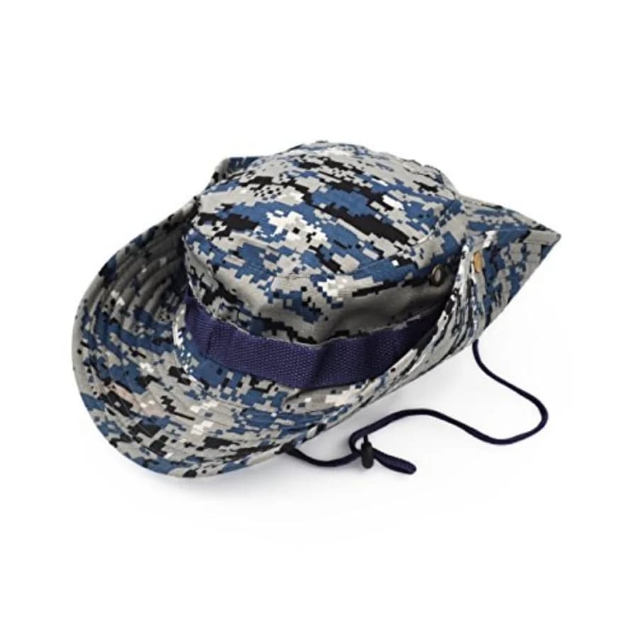 Outdoor Wide Brim Sun Protect Hat, Classic US Combat Army Style Bush Jungle Sun Cap for Fishing Hunting Camping