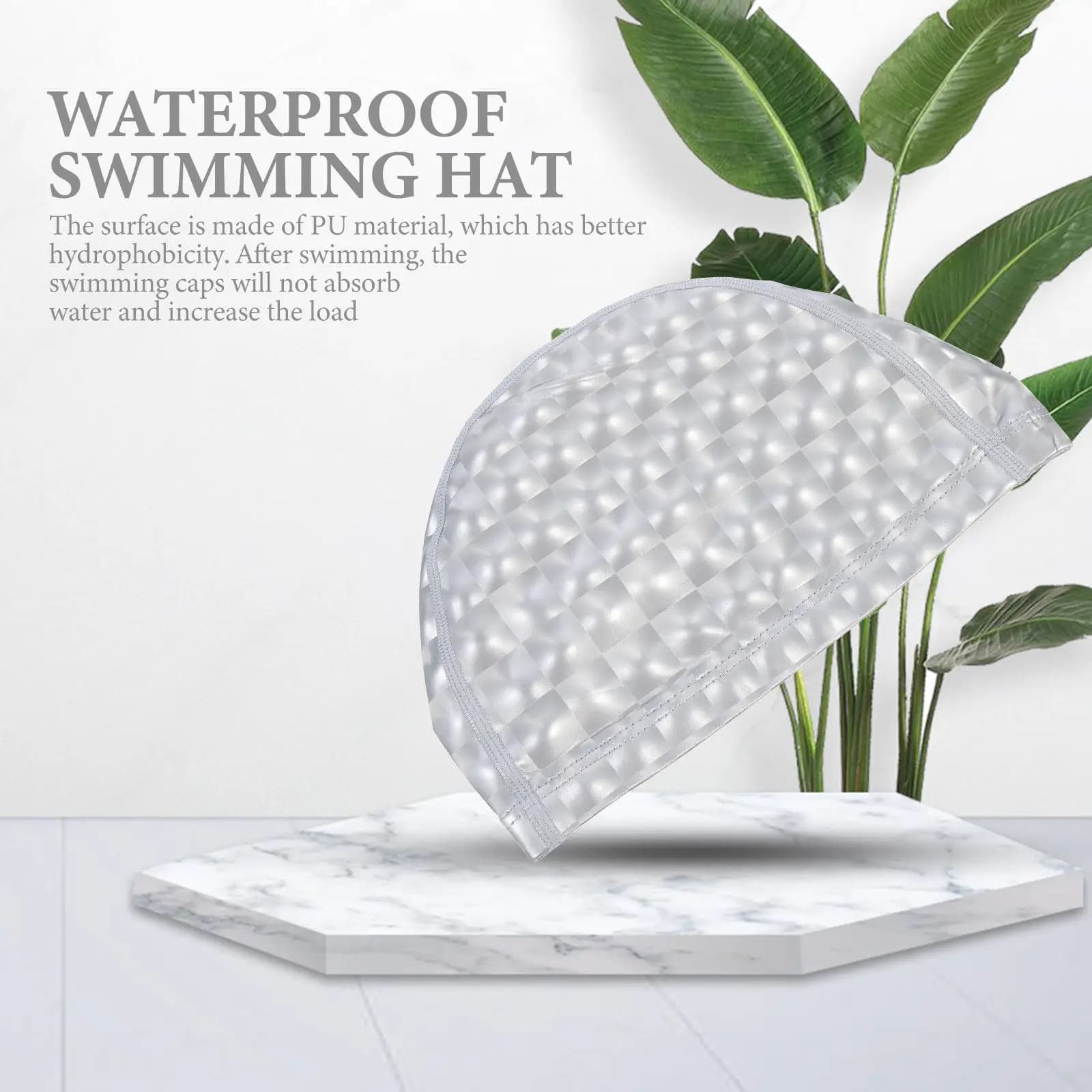 Universal Swimwear for Adults, Waterproof PU, Elastic, Protective for Long Hair, Unisex, for Internal and Exterior Use