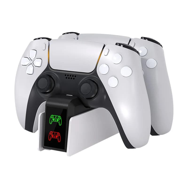 Per caricabatterie controller PS5 Stazione di ricarica DualSense Supporto per caricabatterie doppio dock di ricarica per controller di gioco wireless PlayStation5