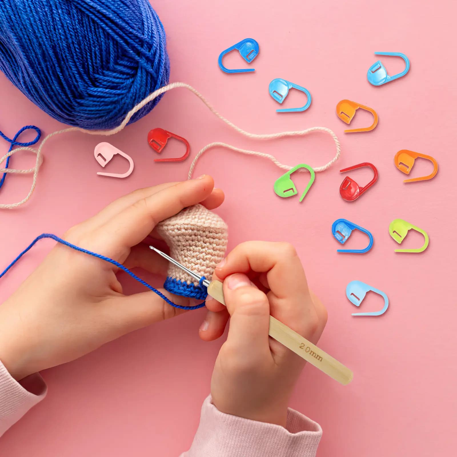 Set di uncinetti per maglioni, piccoli aghi per tessitura, kit portatile per riparazioni di abbigliamento fai-da-te e progetti artigianali