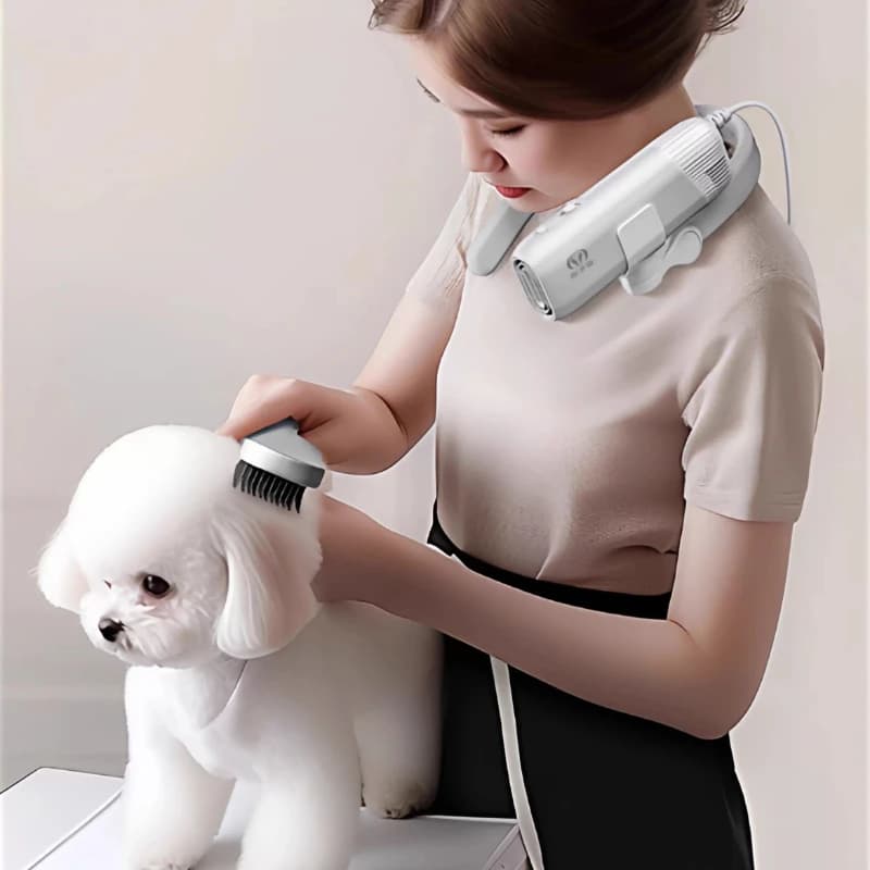 High Power Pet Hair Dryer For Dogs Blower Hanging At Neck Wearable Tool for Bathroom and Bathing 2 in 1 Portable Pet Toiletry Equipment