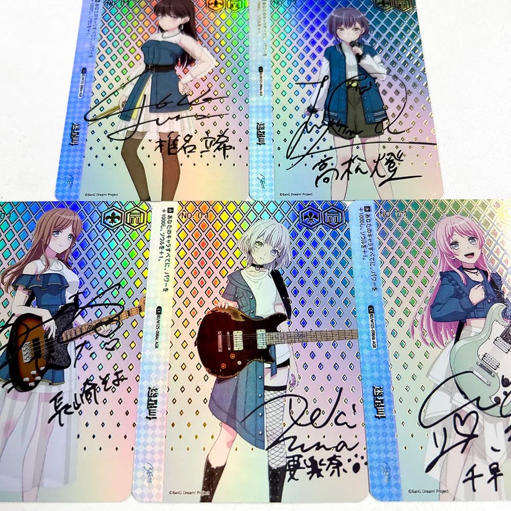 Carta da Collezione DIY Proxy Nera e Bianca Double Wings W121 MyGO Ave Mujica S120 SE50 KJ8 W124 W126 Ovl/SE51 Foil Autografata